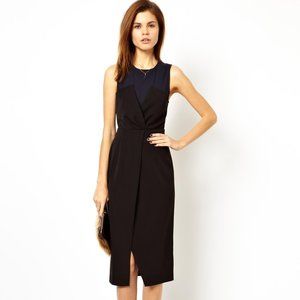 ASOS Wrap Pencil Dress With Bustier Detail